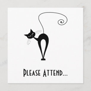 Invitación Gatito banal negro 3
