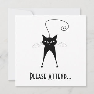 Invitación Gatito banal negro 6
