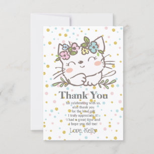 Invitación gatito blanco, gatito, animales gracias carta