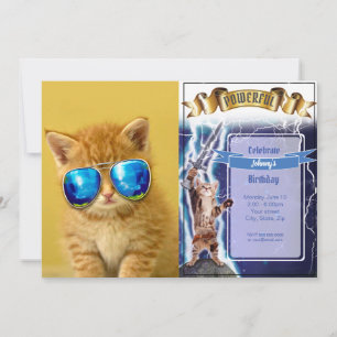 Invitación Gatito genial con gafas de sol