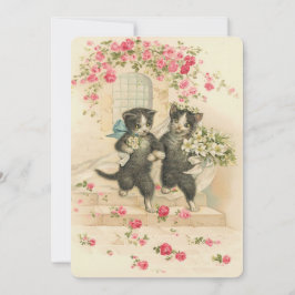 Invitación Gatitos de Boda Vintage