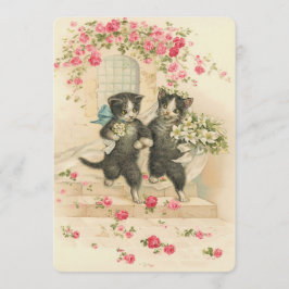 Invitación Gatitos de Boda Vintage