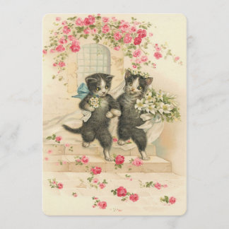 Invitación Gatitos de Boda Vintage