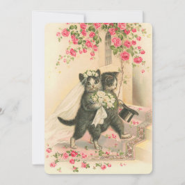 Invitación Gatitos de Boda Vintage