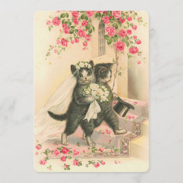 Invitación Gatitos de Boda Vintage