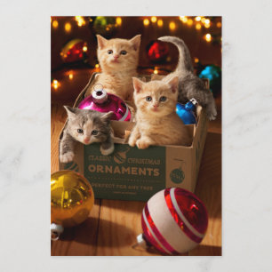 Invitación Gatitos en caja de adornos