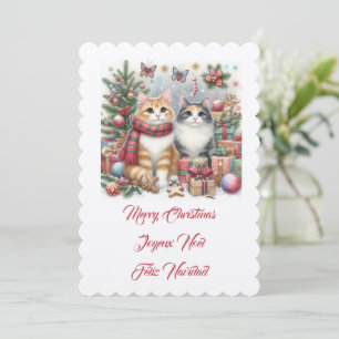 Invitación Gatitos, Feliz Navidad