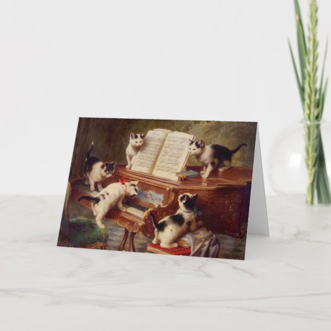 Invitación Gatitos y piano (Anverso)