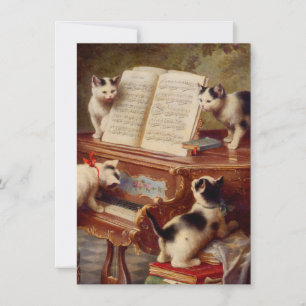 Invitación Gatitos y piano