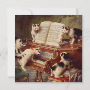 Invitación Gatitos y piano