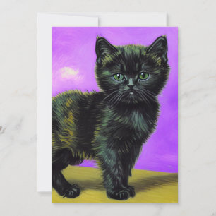 Invitación Gato al estilo de Van Gogh