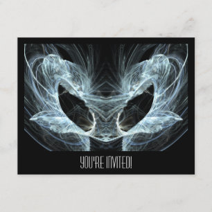 Invitación Gato Alien. Fantasía mística Art Fractal.