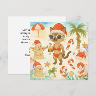 Invitación Gato ama a los Navidades en julio Fiesta