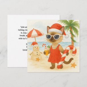Invitación Gato ama a los Navidades en julio Fiesta