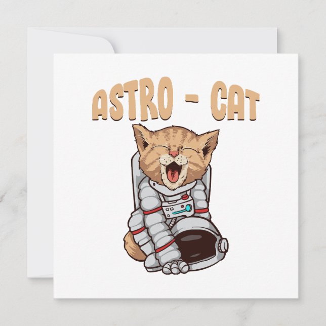 Invitación Gato Astro (Anverso)