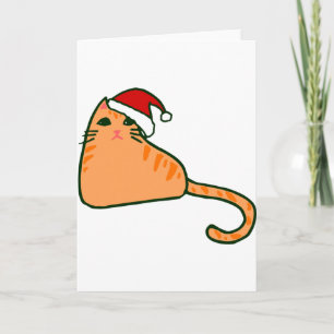 Invitación gato atigrado naranja sombrero santa claus navidad
