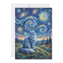 Gato Blanco Místico y Cielo Cósmico | Fantasía