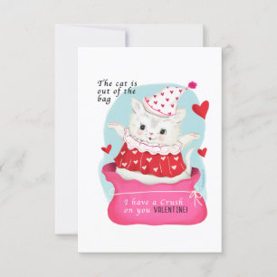Invitación Gato blanco San Valentín tradicional pequeño