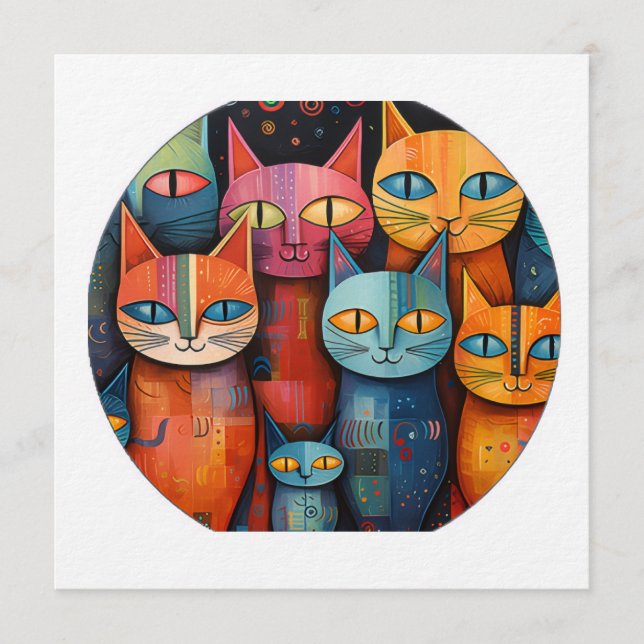 Invitación Gato caprichoso (Anverso)