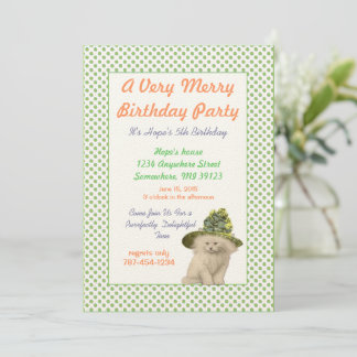 Invitación Gato con fiesta de cumpleaños de Gorra Vintage ver