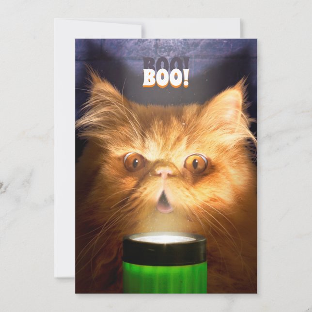 Invitación Gato con linterna (Anverso)