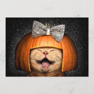 Invitación Gato Con Pelo De Calabaza