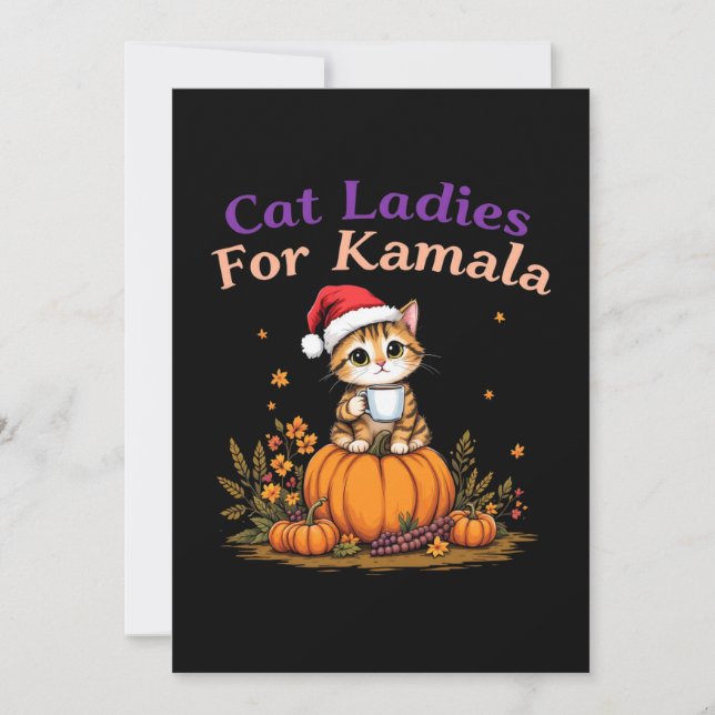 Invitación Gato Damas de Kamala: Mostrar apoyo a Kamala (Anverso)