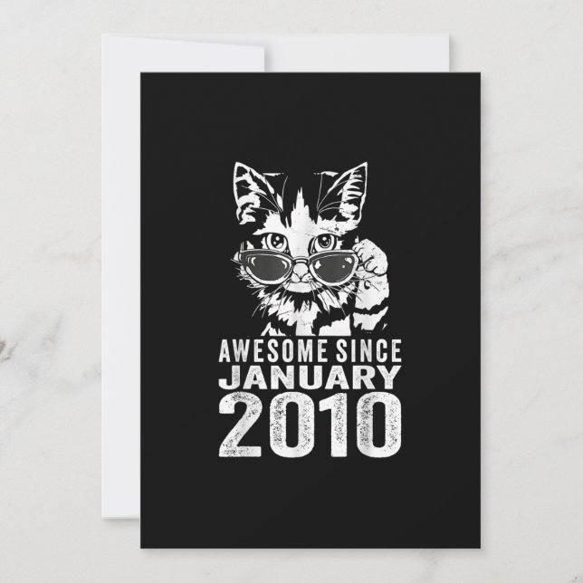 Invitación Gato de 13 años de edad increíble desde enero (Anverso)