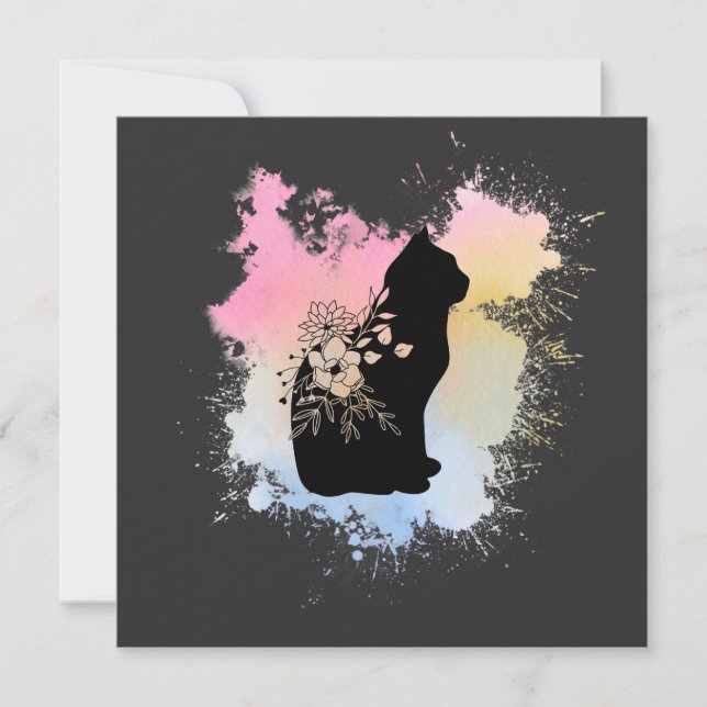 Invitación Gato de agua (Anverso)