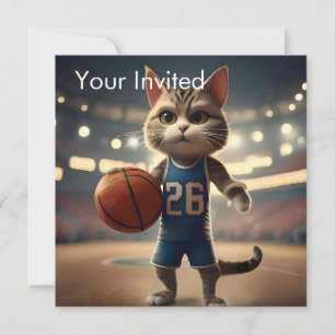 Invitación Gato de baloncesto,