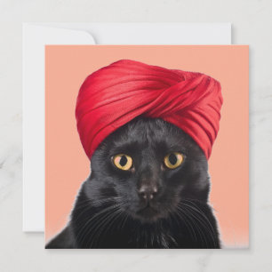 Invitación Gato De Bombay Con Un Turbán