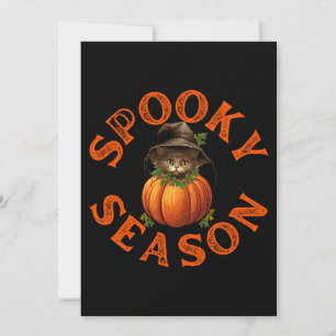 Invitación Gato de calabaza de temporada espeluznante