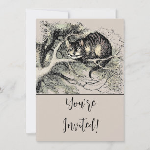 Invitación Gato de Cheshire Alice en el país de las maravilla