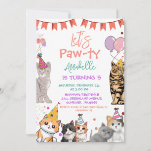 Invitación Gato de gatito vamos a cumpleaños inmorales