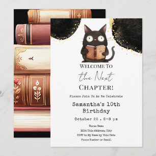 Invitación Gato de Halloween Próximo Capítulo 10 Cumpleaños