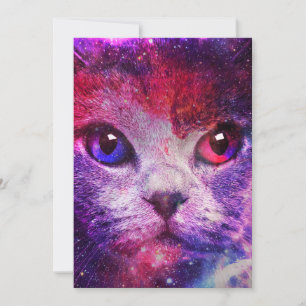 Invitación Gato de la Galaxia Púrpura