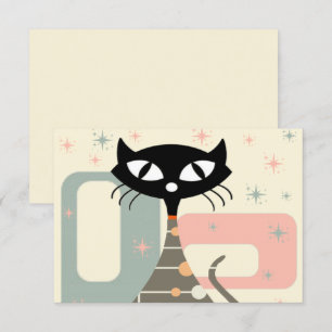 Invitación Gato de mediados del siglo