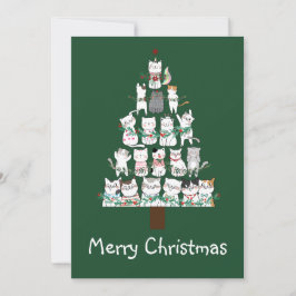 Invitación Gato de Navidad Árbol Divertido Divertido
