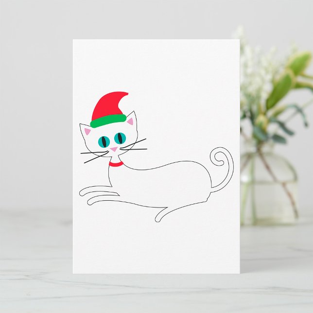 Invitación Gato de Navidad con sombrero de Santa (Subido por el creador)