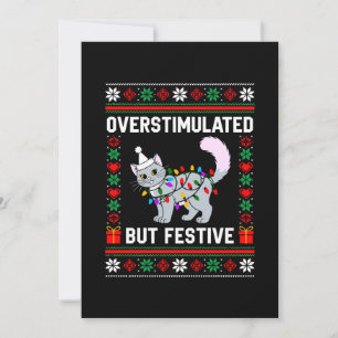 Invitación Gato de Navidad Feo Sobreestimulado Pero Festivo