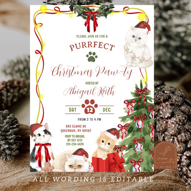 Invitación Gato de navidades vamos a hacer una atractiva invi (Subido por el creador)