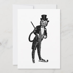 Invitación Gato de ópera sofisticada de época