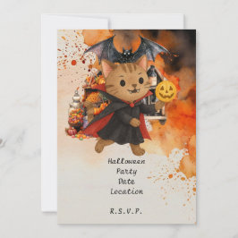 Invitación Gato de pelota de futbol y amigos organizan fiesta