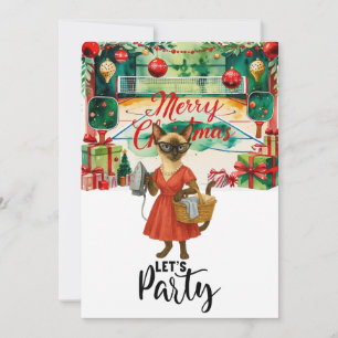 Invitación Gato de pelota Navidades de amas de casa vamos a F