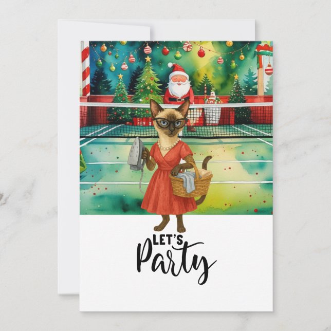 Invitación Gato de pelota Navidades de amas de casa Vamos Fie (Anverso)
