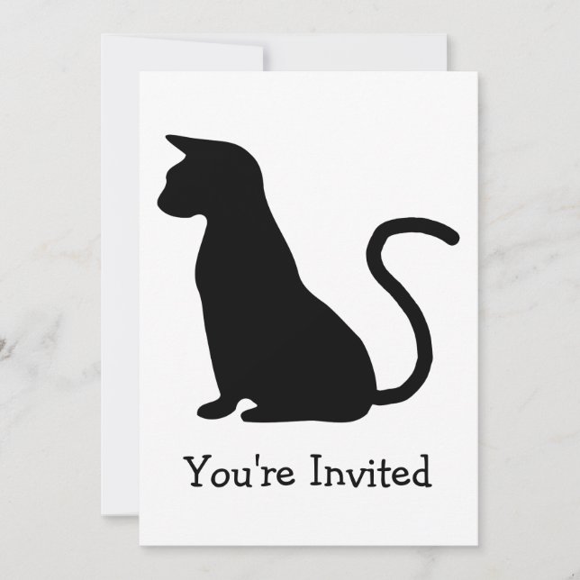 Invitación Gato de silueta personalizado (Anverso)