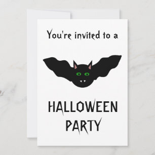 Invitación Gato de vampiros frente al Personalizable de la fi