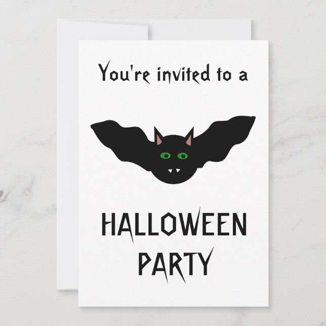 Invitación Gato de vampiros frente al Personalizable de la fi (Anverso)