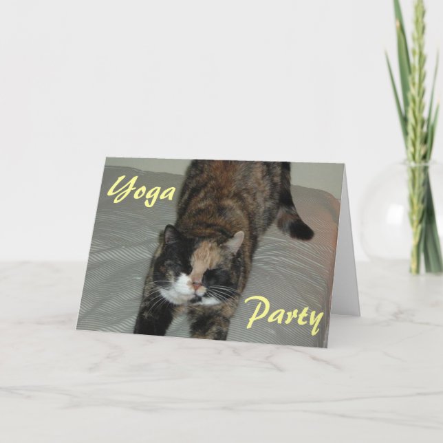Invitación Gato de yoga (Anverso)