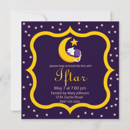 Invitación Gato durmiente en la creciente estrella de la luna
